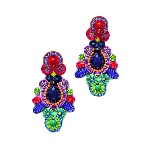 Keva - etniczne kolczyki soutache Mró Soutache