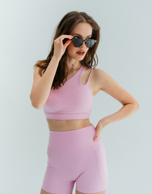 biustonosze damskie Stanik do jogi GLAM - pinky sorbet