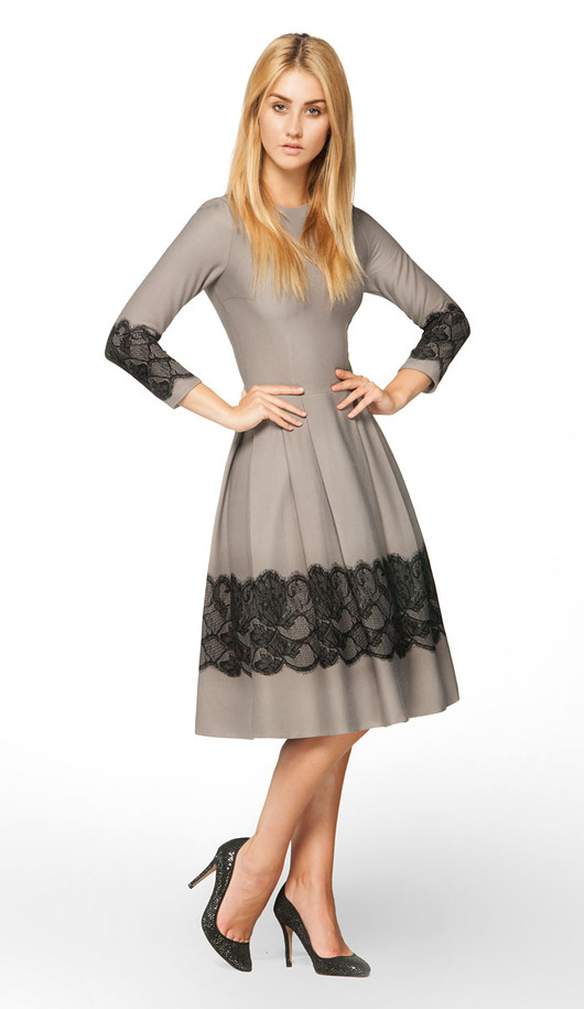 sukienki midi damskie Sukienka RITA 3/4 Midi Gipiura