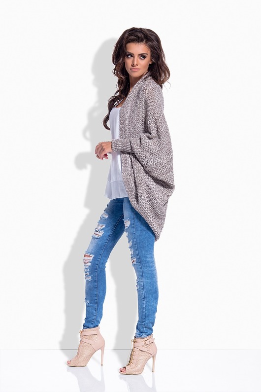 Sweter KARDIGAN bluzowany capuccino  Dressroad