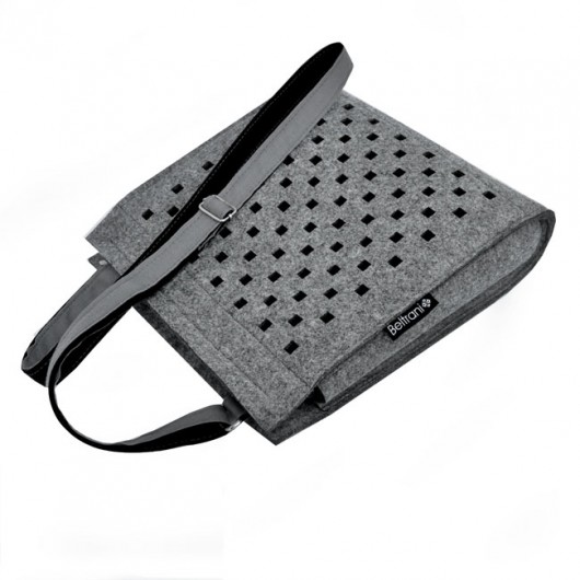 Mini Bag - szara z czarnym ażurem Beltrani