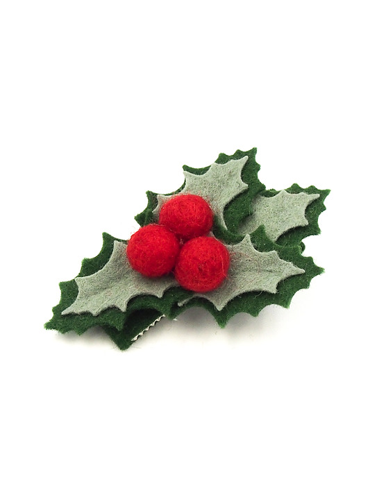 ozdoby do włosów dla dzieci Spinka do włosów gałązka ostrokrzewu Święta