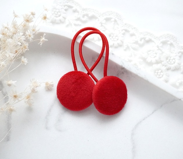 ozdoby do włosów dla dzieci Świąteczne czerwone gumki do włosów dla dziewczynki WELUROWE SK33