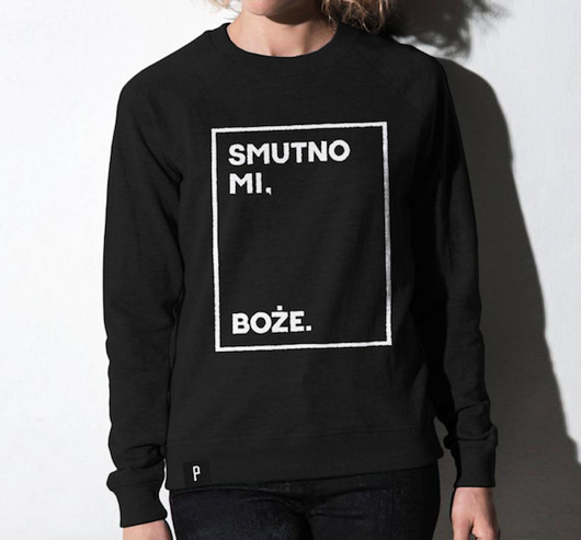 bluza bez kaptura damska Smutno mi, Boże - bluza damska (czarna)
