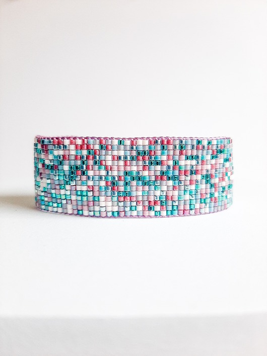 bransoletki ze szkła Bransoletka tkana z koralików Miyuki