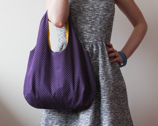 Eko torba na zakupy TINY PURPLE  DOTS longredthread