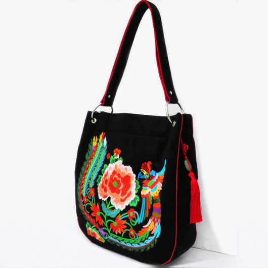 Haftowana torba Boho First Bloom Red Bright Boho old