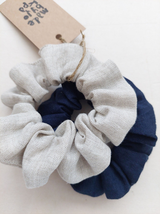 gumki do włosów 100% len, 2 gumki do włosów