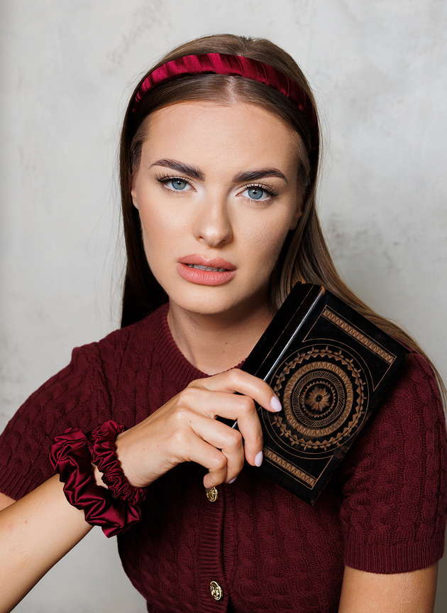 opaski do włosów Opaska Little Bordo Silk