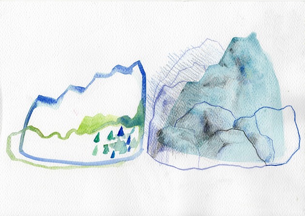 grafiki i ilustracje Dwie góry - akwarela i ołówek, A4