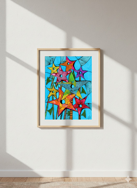 grafiki i ilustracje 37. GWIATY VEL KWIAZDY - rysunek, plakat.