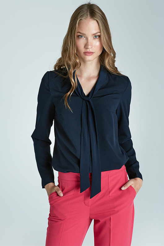 bluzki - inne Bluzka z fontaziem b59 - granat