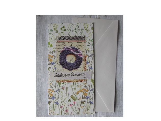 kartki scrapbooking Lawenda