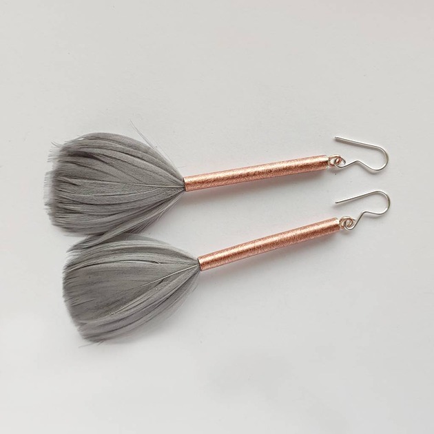 kolczyki z piórami PIÓRKO kolczyki