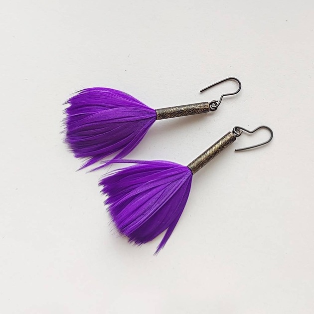 kolczyki z piórami PIÓRKO kolczyki