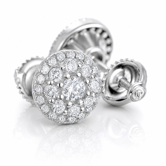 kolczyki pozłacane Kolczyki Moissanite Srebro