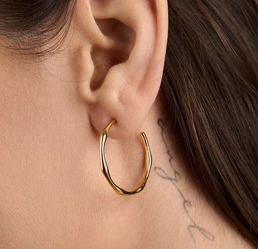 kolczyki pozłacane Złote kolczyki kołą "Bamboo" - srebro 925 pozłacane