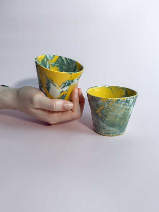kubki Czarka / kubek nerikomi żółto-zielona parka