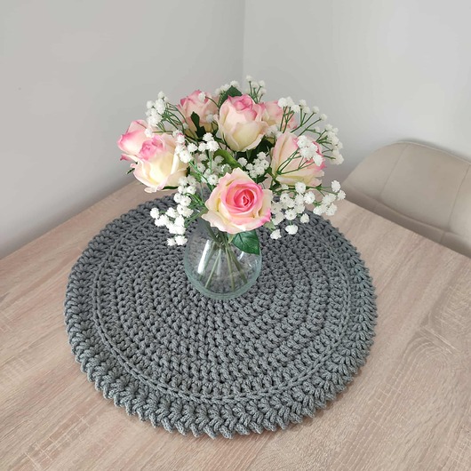 podkładki do kuchni Podkładka Boho szydełkowa ze sznurka bawełnianego 50cm