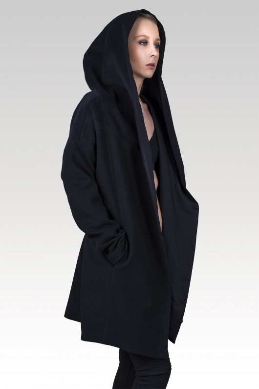 płaszcze damskie MILITARY QUEENS / Ewe Coat / Black Kashmere