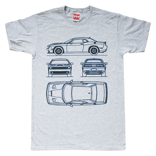 t-shirty męskie koszulka DODGE CHALLENGER NEW GRAY tshirt