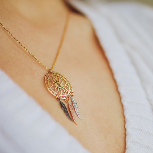 Złoty naszyjnik "łapacz snów"- srebro 925 Coccola JEWELLERY