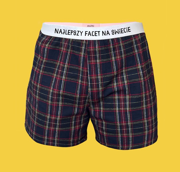 moda - inne Najlepszy facet krata granat - bawełniane luźne - Majtki z Sosnowca
