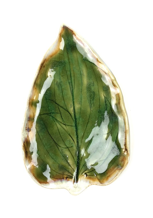 Talerzyk/ mydelniczka "Une feuille verte" Ceramystiq