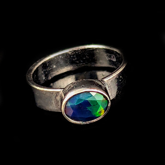 pierścionki srebrne Pierścionek Czarny opal r. 14