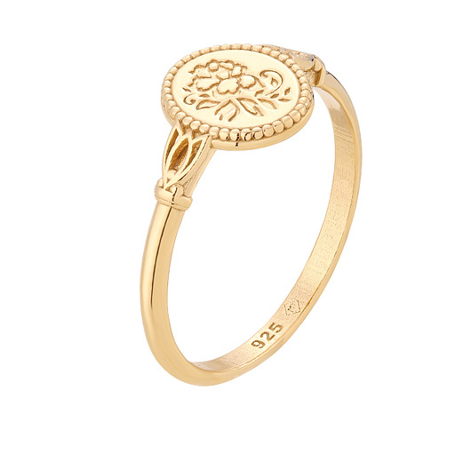 pierścionki złote Złoty pierścionek zdobiony różą