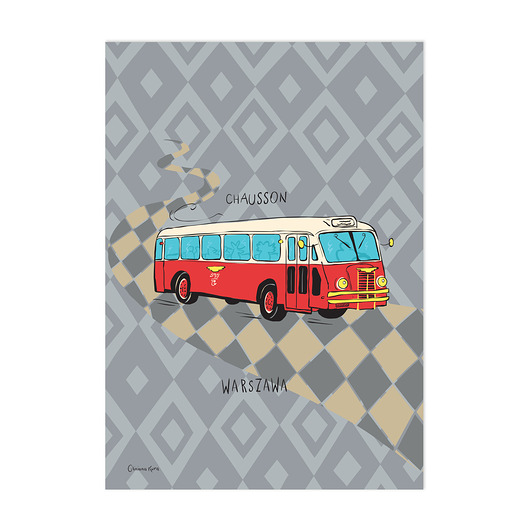 plakaty Plakat A4 Warszawa Autobus Chausson