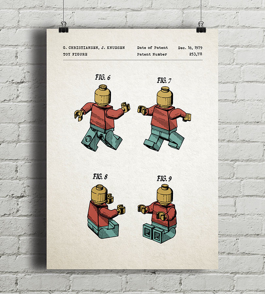Ludzik Lego - patent - plakat vintage minimalmill