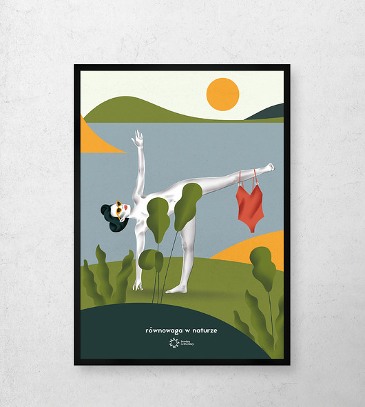 plakaty Równowaga w naturze, ardha chandrasana PLAKAT JOGA