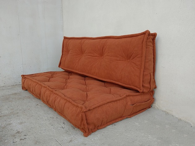 pufy do siedzenia Futon Siedzisko Materac Francuski Puf Ottoman Rudy
