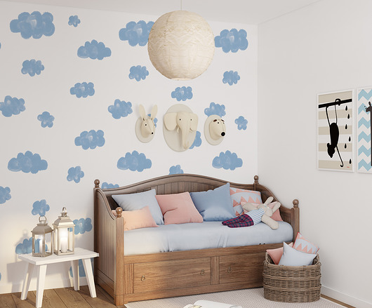 Tapeta dziecięca Clouds in Blue Humpty Dumpty Room Decoration