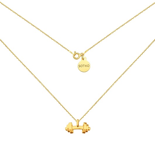 srebrne naszyjniki Złoty naszyjnik z hantlą