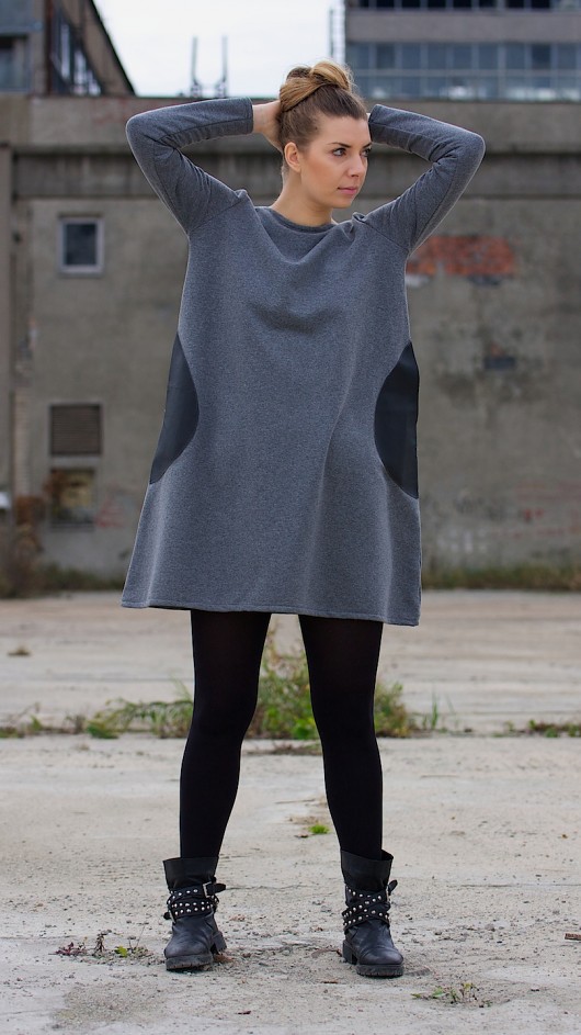 sukienka A-dress/long sleeve L/XL ciemnoszara STREETCODE