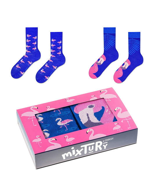 skarpetki damskie Zestaw kolorowych skarpetek mixTURY PINK FLAMINGO