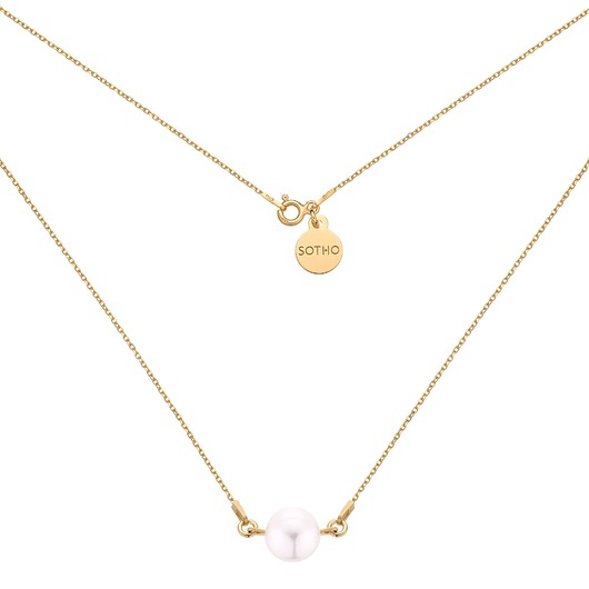 złote naszyjniki Złoty naszyjnik z naturalną perłą