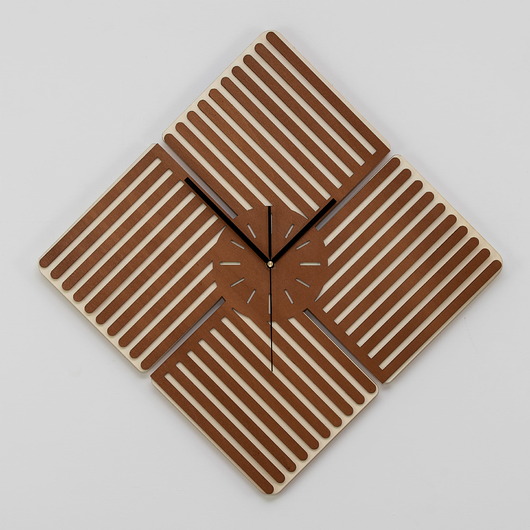 zegary ZEGAR GEOMETRYCZNY, LAMELE, NOWOCZESNA DEKORACJA , CZEREŚNIA S ( 40 x 40 cm )