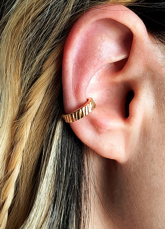 biżuteria męska Nausznica LUCKY Gold srebro pozłacane