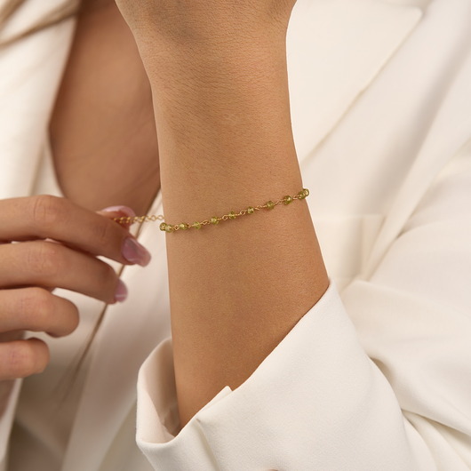 bransoletki z kamieni naturalnych Bransoletka peridot- srebro 925 pozłacane