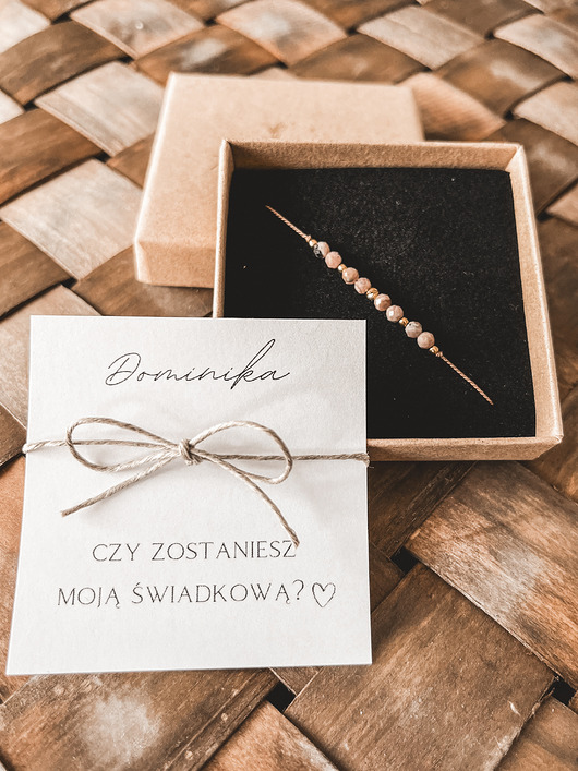 bransoletki z kamieni naturalnych Bransoletka prezent dla Świadkowej czy zostaniesz moją świadkową?