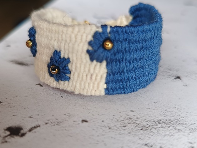 bransoletki na sznurku Flower blue