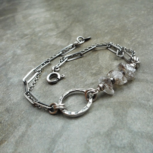bransoletki srebrne Diamenty z Herkimer srebro 925