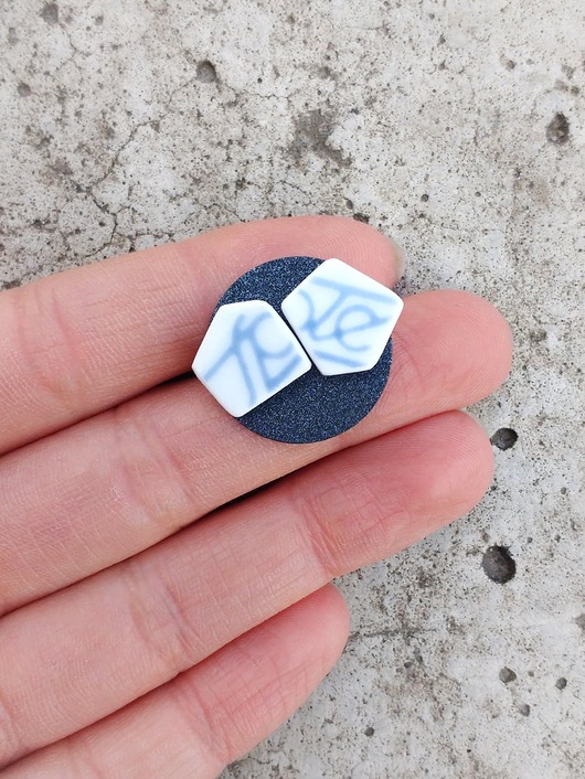 Kolczyki ceramiczne Społem biżuteria z talerzy