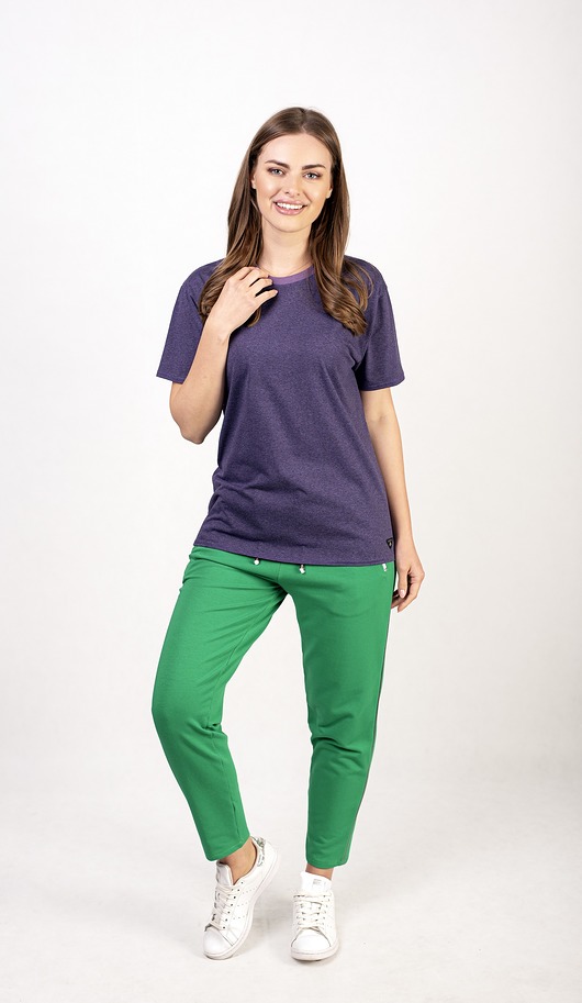 t-shirt damskie T-shirt fiolet melanż Flow