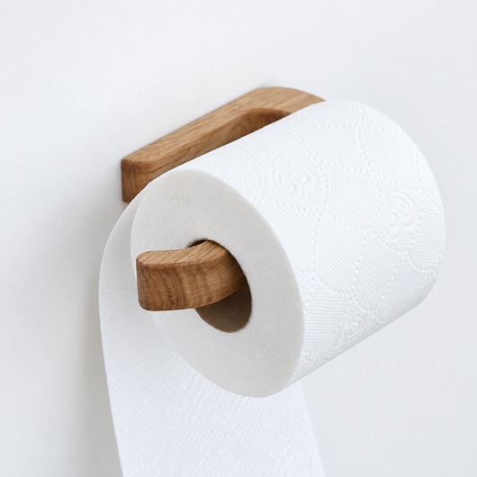 dodatki - łazienka - różne Dębowy uchwyt na papier toaletowy samoprzylepny