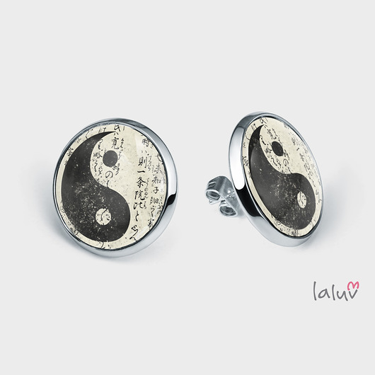 Kolczyki sztyfty YIN YANG laluv