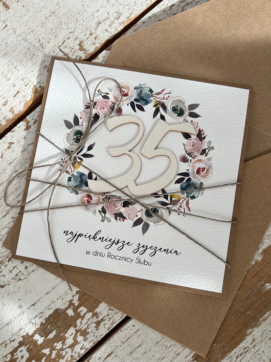 kartki scrapbooking Wyjątkowa kartka z okazji 35 rocznicy ślubu